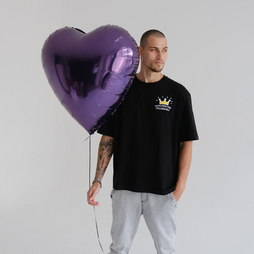 Шар фольга Сердце, Тёмно-фиолетовый, 76 см