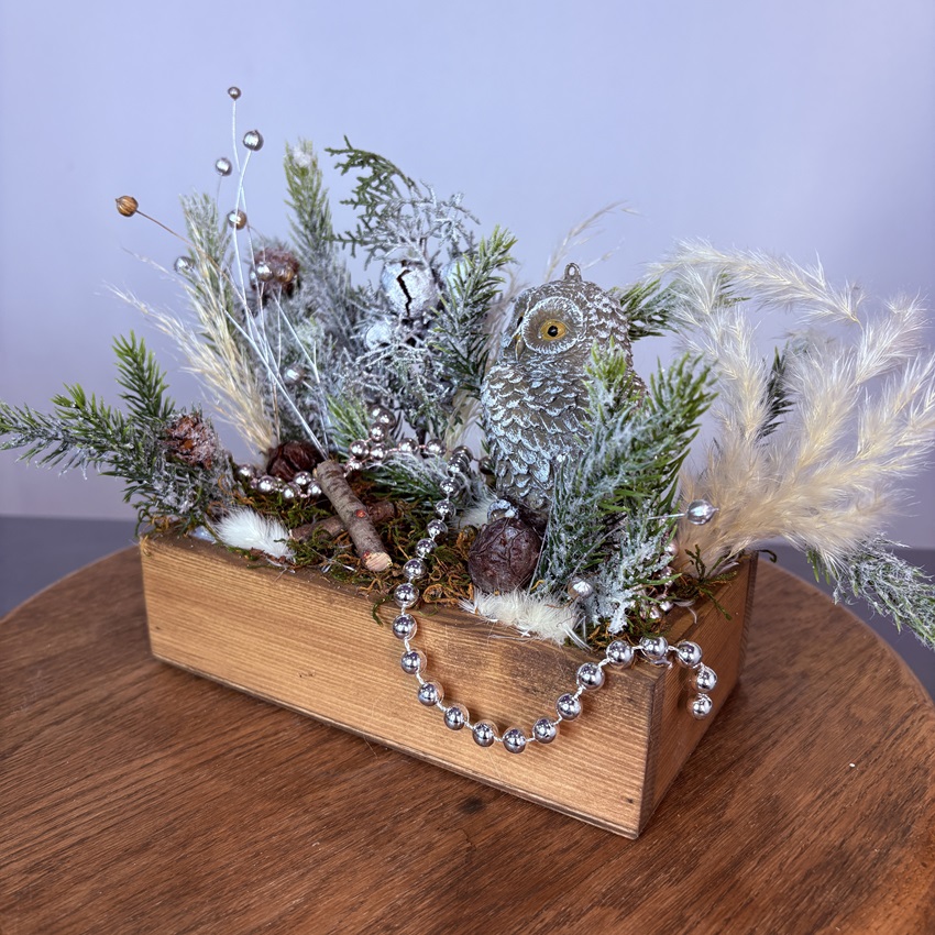 Новогодняя композиция с сувениром "Совунья" (искусственная)