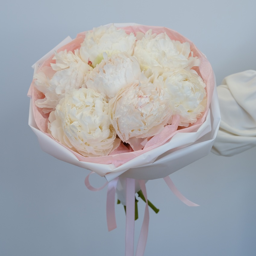 Белые пионы, 7 штучек