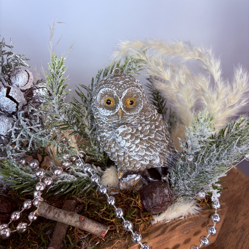 Новогодняя композиция с сувениром "Совунья" (искусственная)