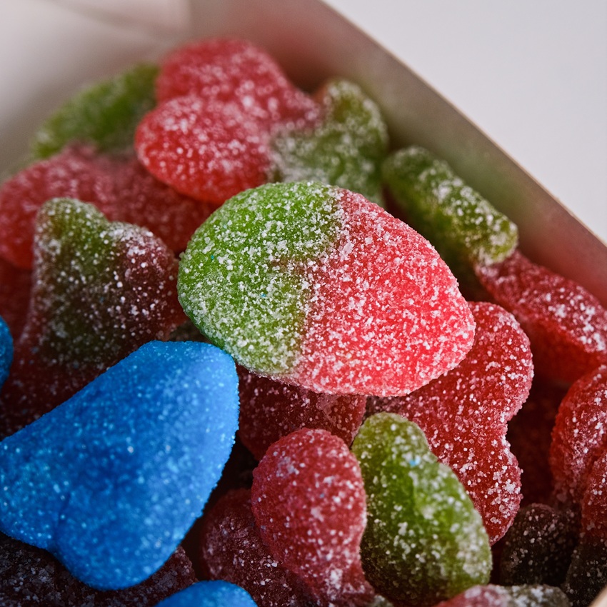 Мармелад Испания кислый: сердечки и клубничка, 500 гр