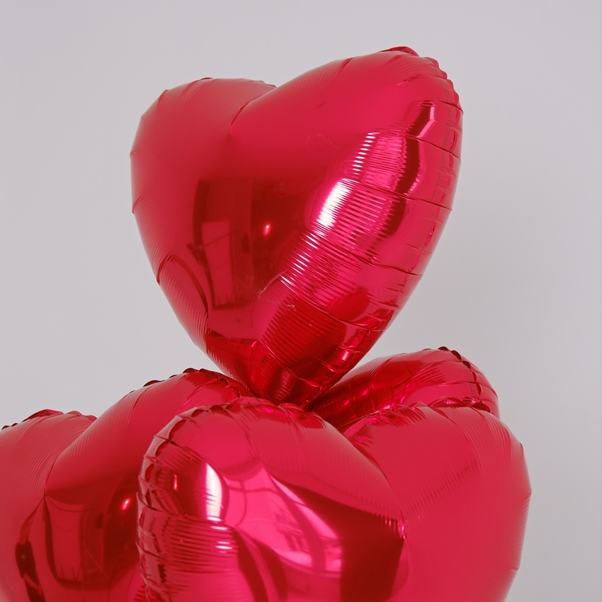 Воздушные шары фольга Сердца 45 см. 7 штучек