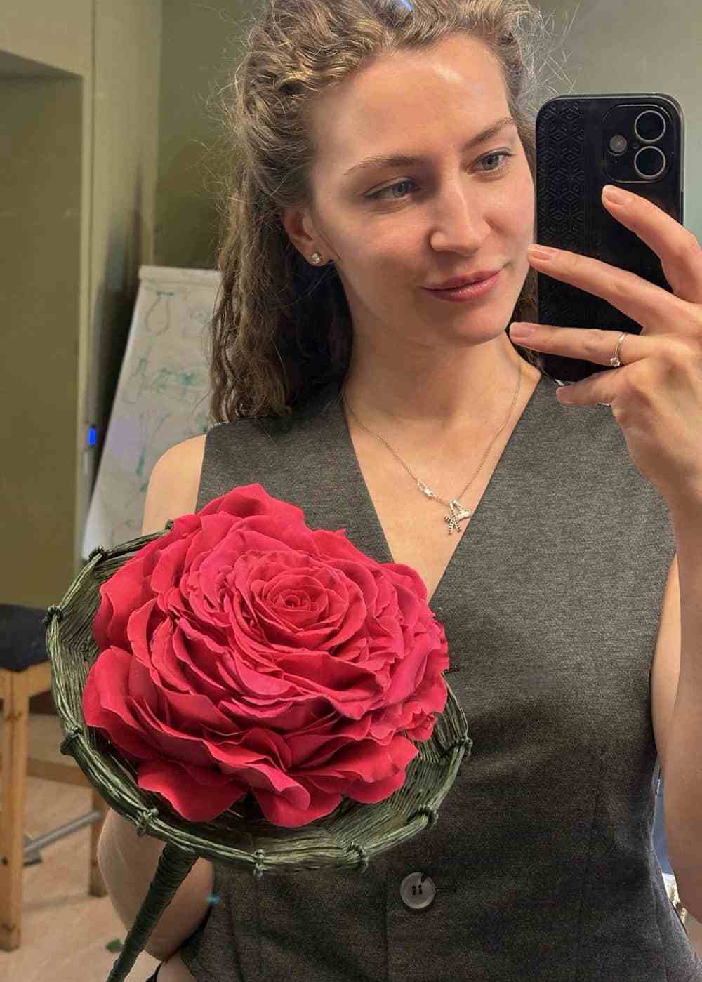 Авторский букет невесты на каркасе ручной работы "Розамелия"