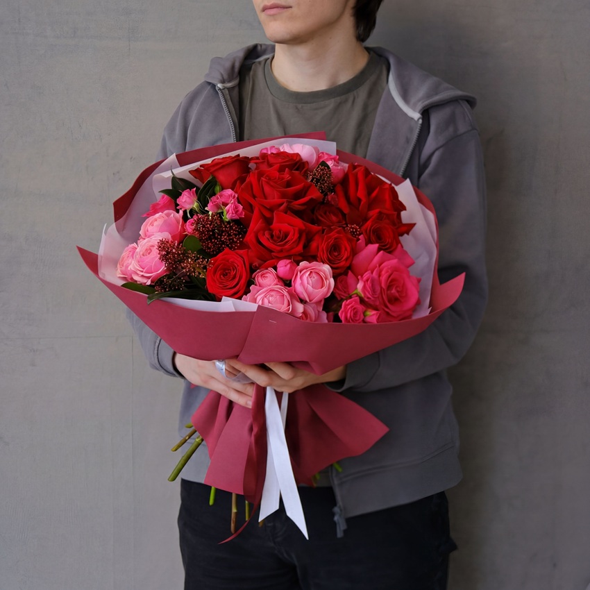 Французские розы в букете "Казанова"