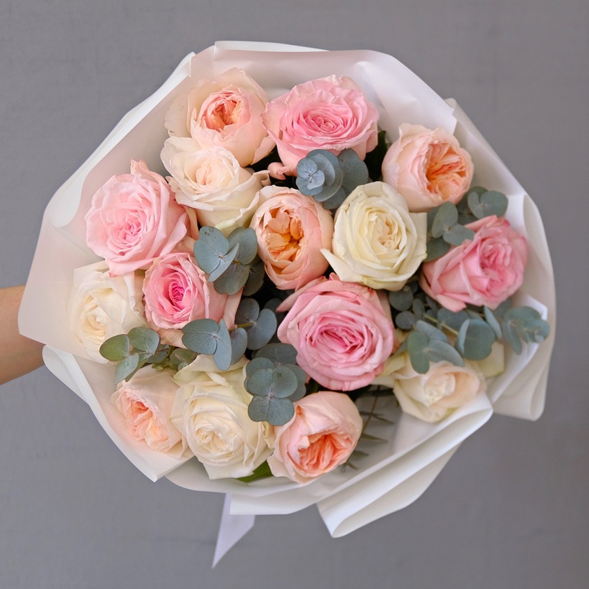 Пионовидные розы для ценителей, 15 шт. "Шелк и аромат" (Английские розы Дэвида Остина)