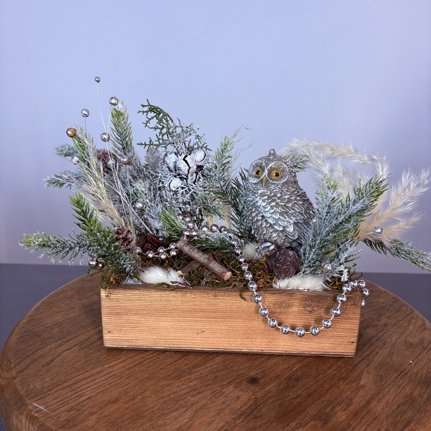 Новогодняя композиция с сувениром "Совунья" (искусственная)
