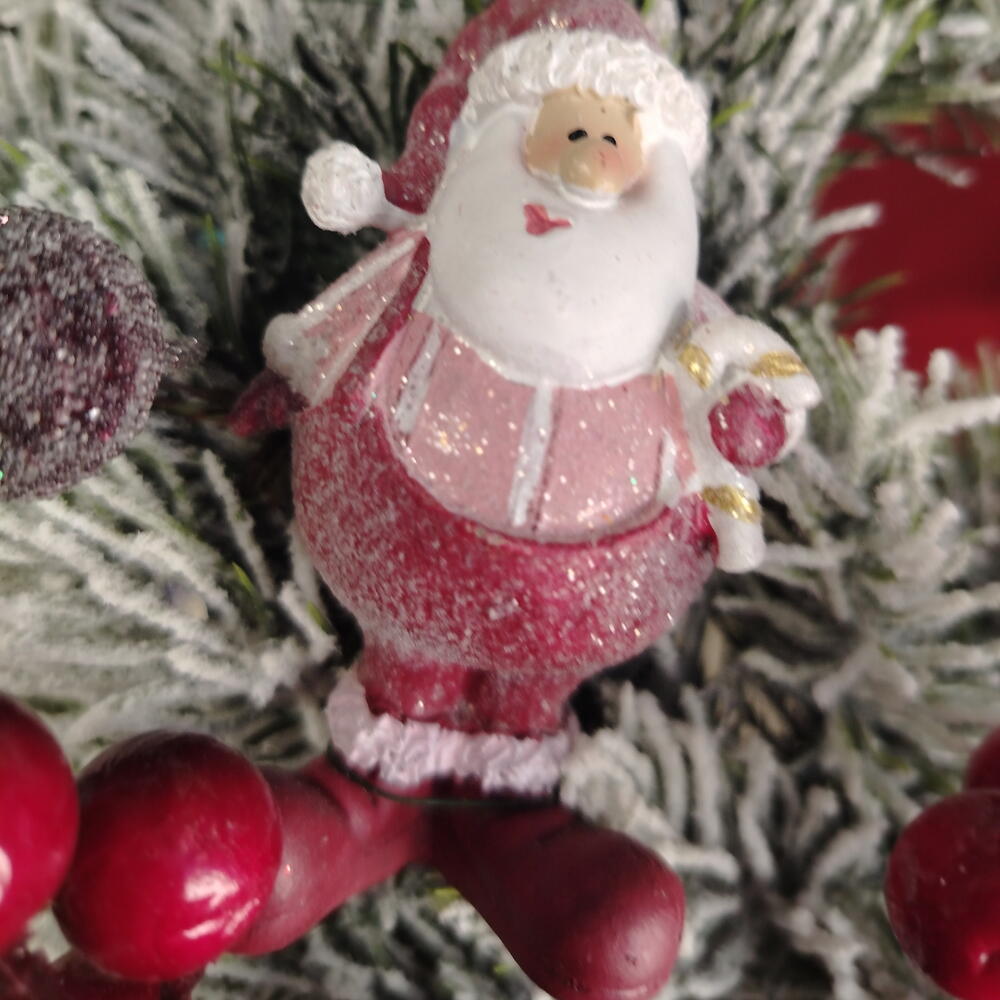 Уже собран! Венок новогодний в красных оттенках (искусственный)