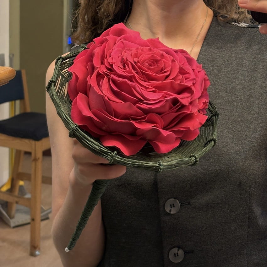 Авторский букет невесты на каркасе ручной работы "Розамелия"