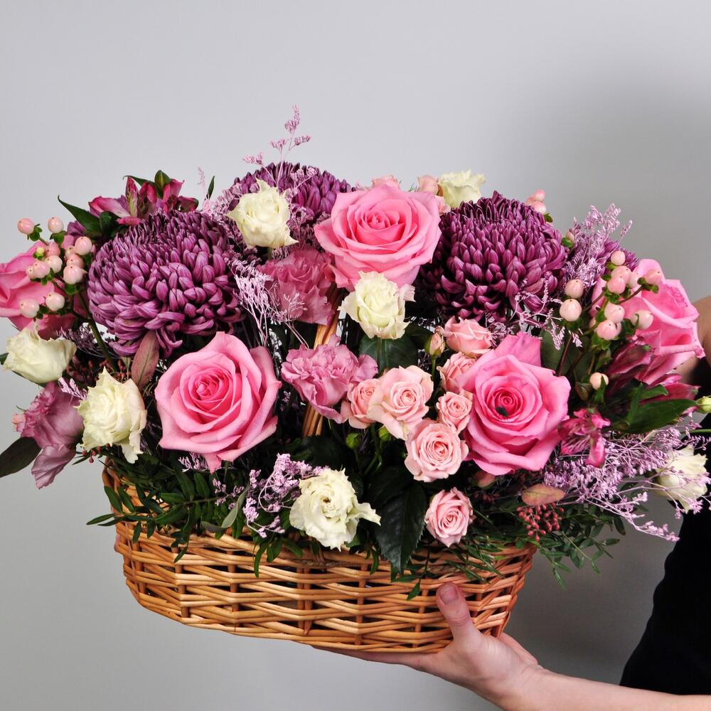 Корзина хризантем "Осенний вальс"