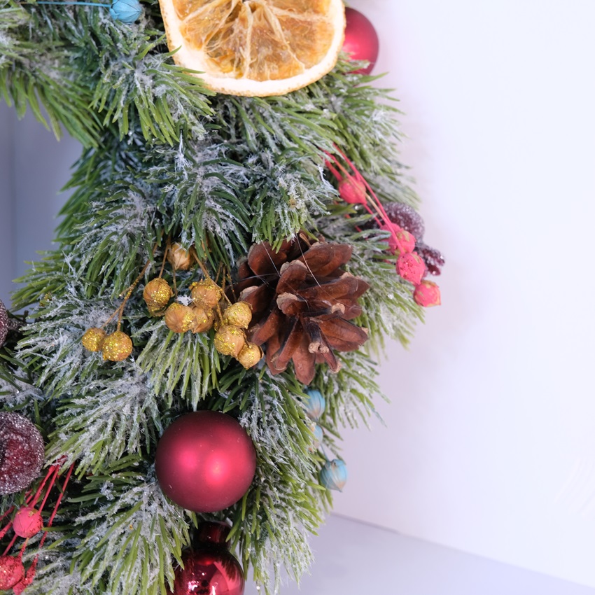 Новогодний венок с апельсиновыми дольками (искусственный)