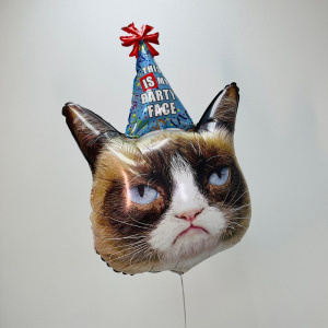 Шар Фольга сердитый Кот, 74 см