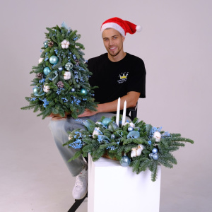 Сет новогодний: ёлка и композиция со свечами "Frost Kiss"