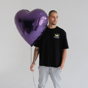 Шар фольга Сердце, Тёмно-фиолетовый, 76 см