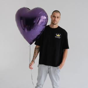 Шар фольга Сердце, Тёмно-фиолетовый, 76 см