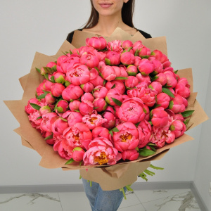 Коралловые пионы, 101 штучка