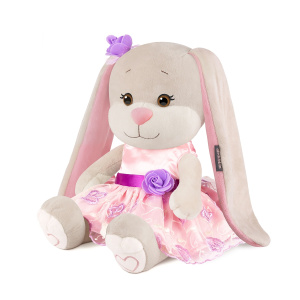 Мягкая игрушка Зайка Лин в Вечернем Платье с Цветком, 25 см, в Коробке