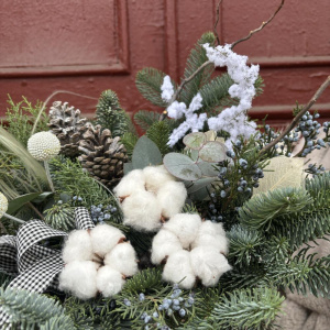 Нобилис и хлопок в интерьерной композиции «Зимняя сказка»