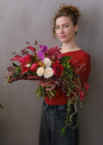 Авторский букет: каллы и орхидеи в букете "Сантанико"