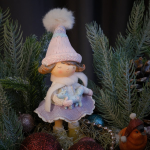 Новогодняя композиция с сувенирами "Зачарованный лес" (искусственная)