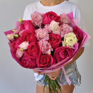 Ароматные розы Пинк флойд в букете "Анатомия Страсти"