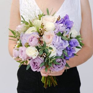 Букет невесты с пионовидными розами "Акварель чувств"