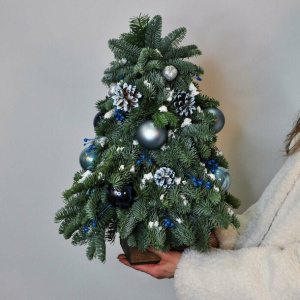 Ёлка ручной работы из живой ели «Синий иней»