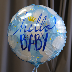 Шар Круг голубой, фольгированный с гелием