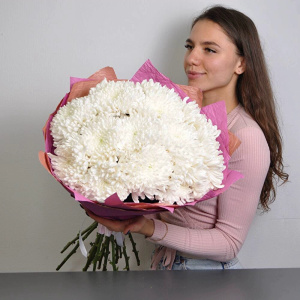Белые хризантемы, 15 штучек