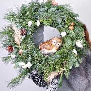 Венок новогодний «Сова из сказки»