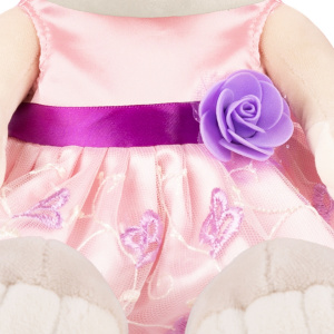 Мягкая игрушка Зайка Лин в Вечернем Платье с Цветком, 25 см, в Коробке