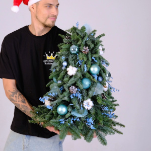 Сет новогодний: ёлка и композиция со свечами "Frost Kiss"