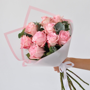 Пионовидные розы Пинк Охара, 9 штучек