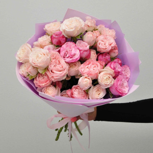 Пионовидная кустовая роза Бомбастик, 9 веток