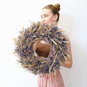 Венок Лаванда и пщеница "Синее золото", D42