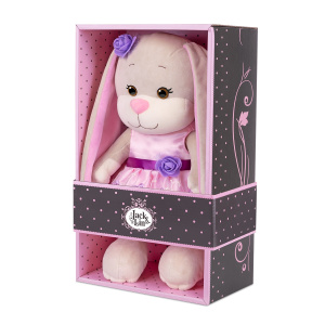Мягкая игрушка Зайка Лин в Вечернем Платье с Цветком, 25 см, в Коробке
