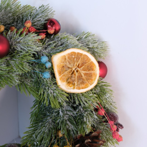 Новогодний венок с апельсиновыми дольками (искусственный)