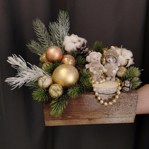 Уже собран! Композиция на Новый Год "Мишкина радость" (искусственная)