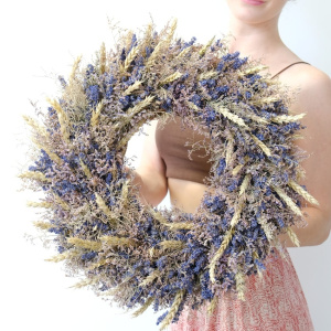 Венок Лаванда и пщеница "Синее золото", D42