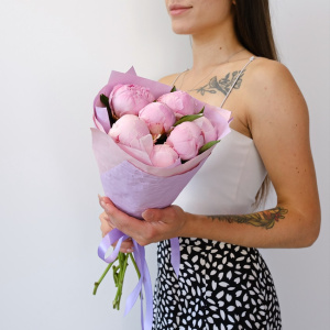 Пионы розовые Сара Бернар, 7 штучек