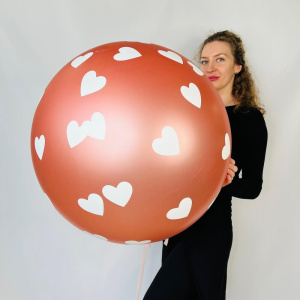 Шар Гигант! Большой воздушный шар с сердечками. Латекс, 90см