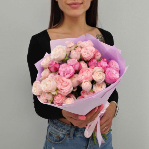 Пионовидная кустовая роза Бомбастик, 9 веток