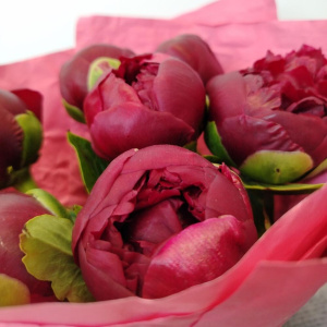 Бордовые пионы, 7 штучек