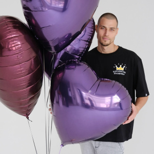 Сет из 5 больших фольгированных сердец