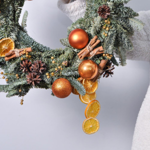 Венок новогодний из нобилиса «Апельсиновый грог»