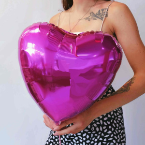 Шар фольга, 45 см Сердце фиолетовое