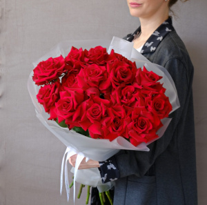 Роскошные французские розы, 15 штук