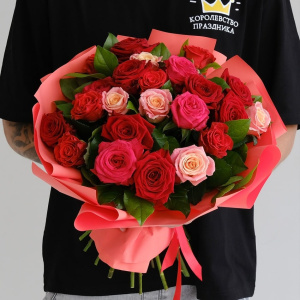 Яркий микс роз, 23 штучки