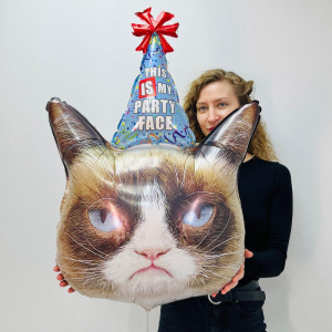 Шар Фольга сердитый Кот, 74 см