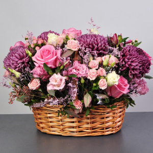 Корзина хризантем "Осенний вальс"