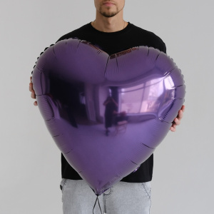 Шар фольга Сердце, Тёмно-фиолетовый, 76 см